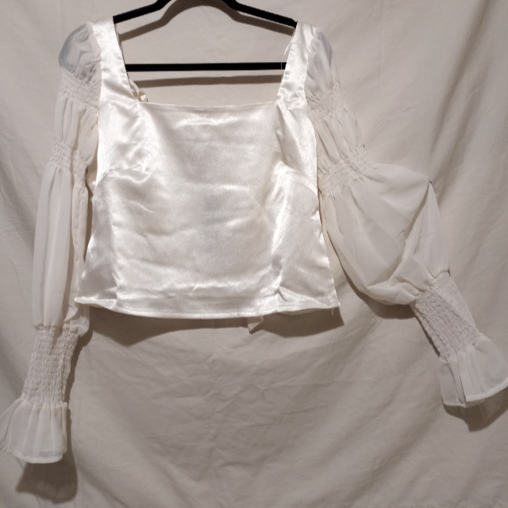 White Satin Blouse